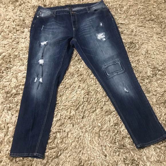 Ashley Stewart Denim - Plus Distressed Boyfriend Jeans Size 22 Short